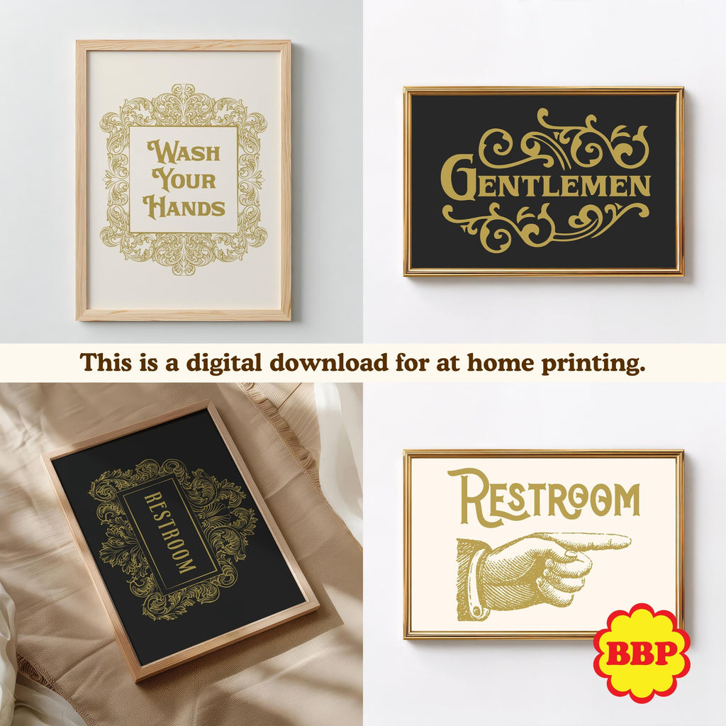 28 Victorian Bathroom Signs | Digital Download Bundle