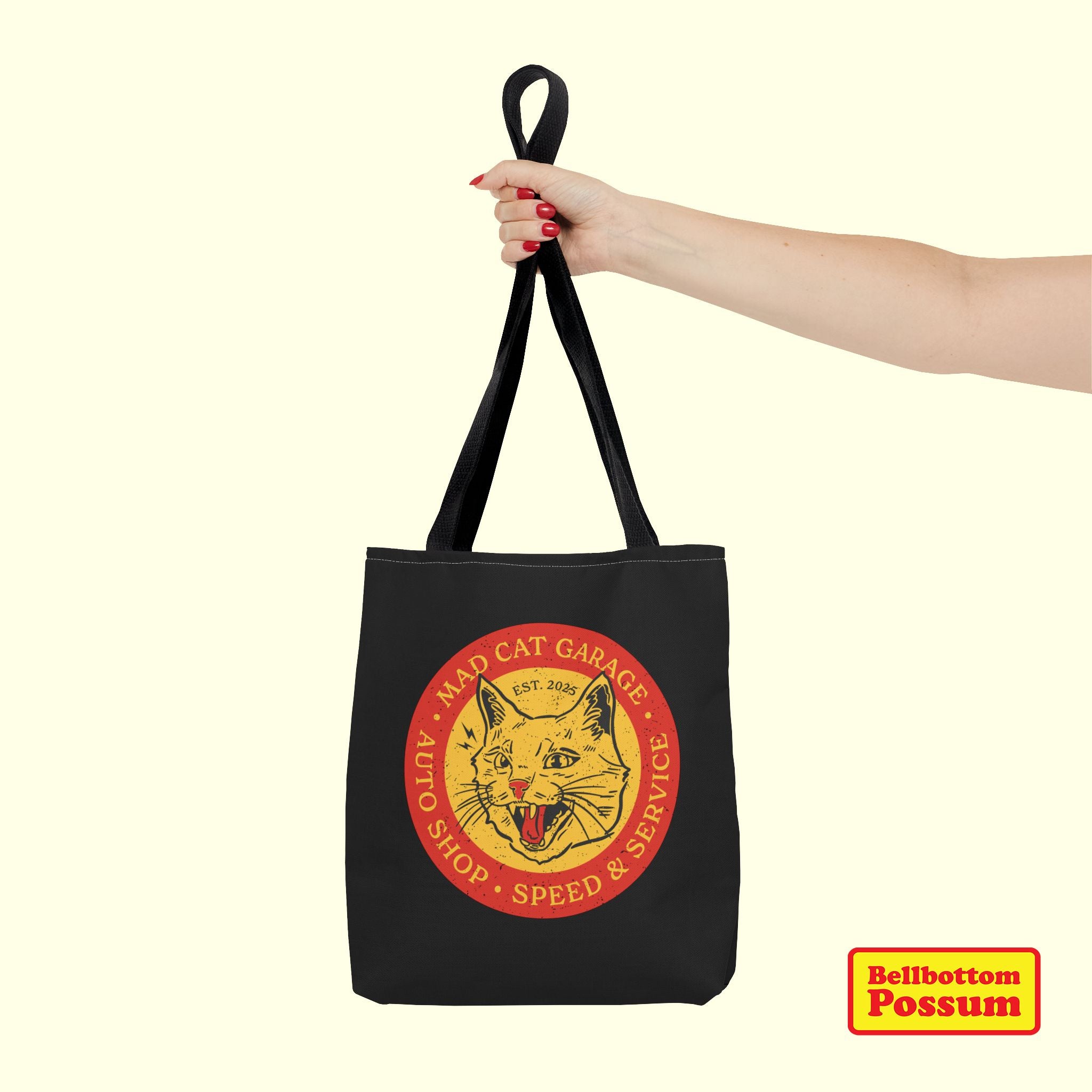 Mad Cat Garage Tote Bag