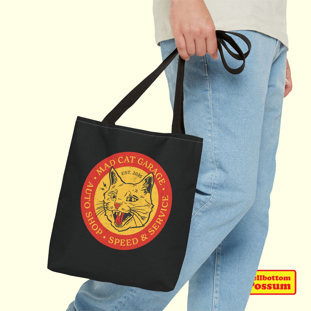 Mad Cat Garage Tote Bag