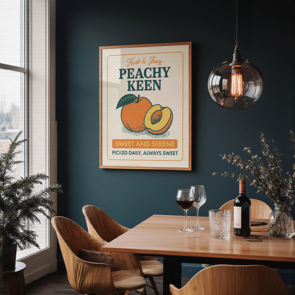 3 Vintage Fruit Posters | Perfect Pear, An Apple a Day, Peachy Keen | Digital Download